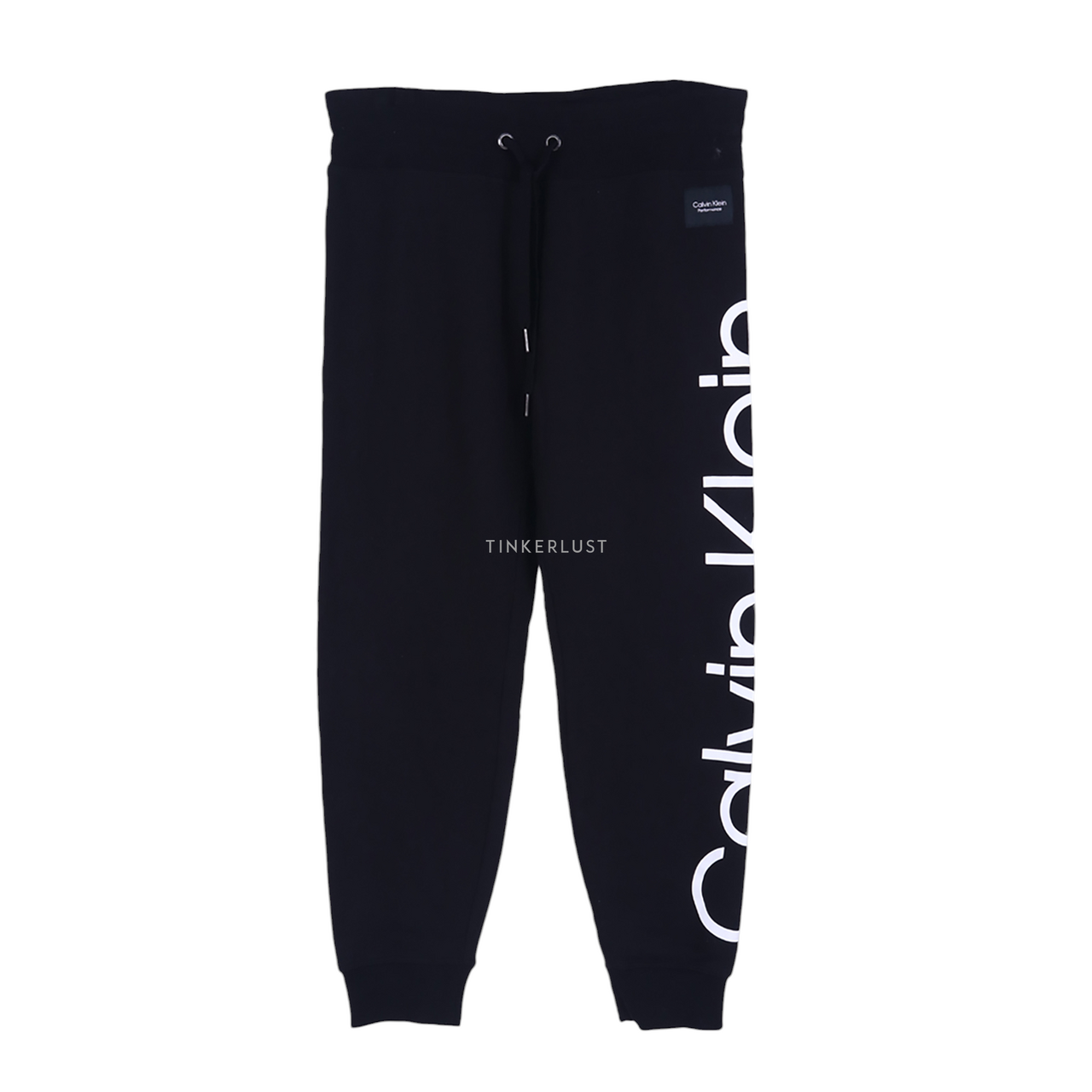 pakaian bawahan celana celana panjang Calvin Klein Performance Jumbo Logo Black Cotton Jogger Pants Tinkerlust